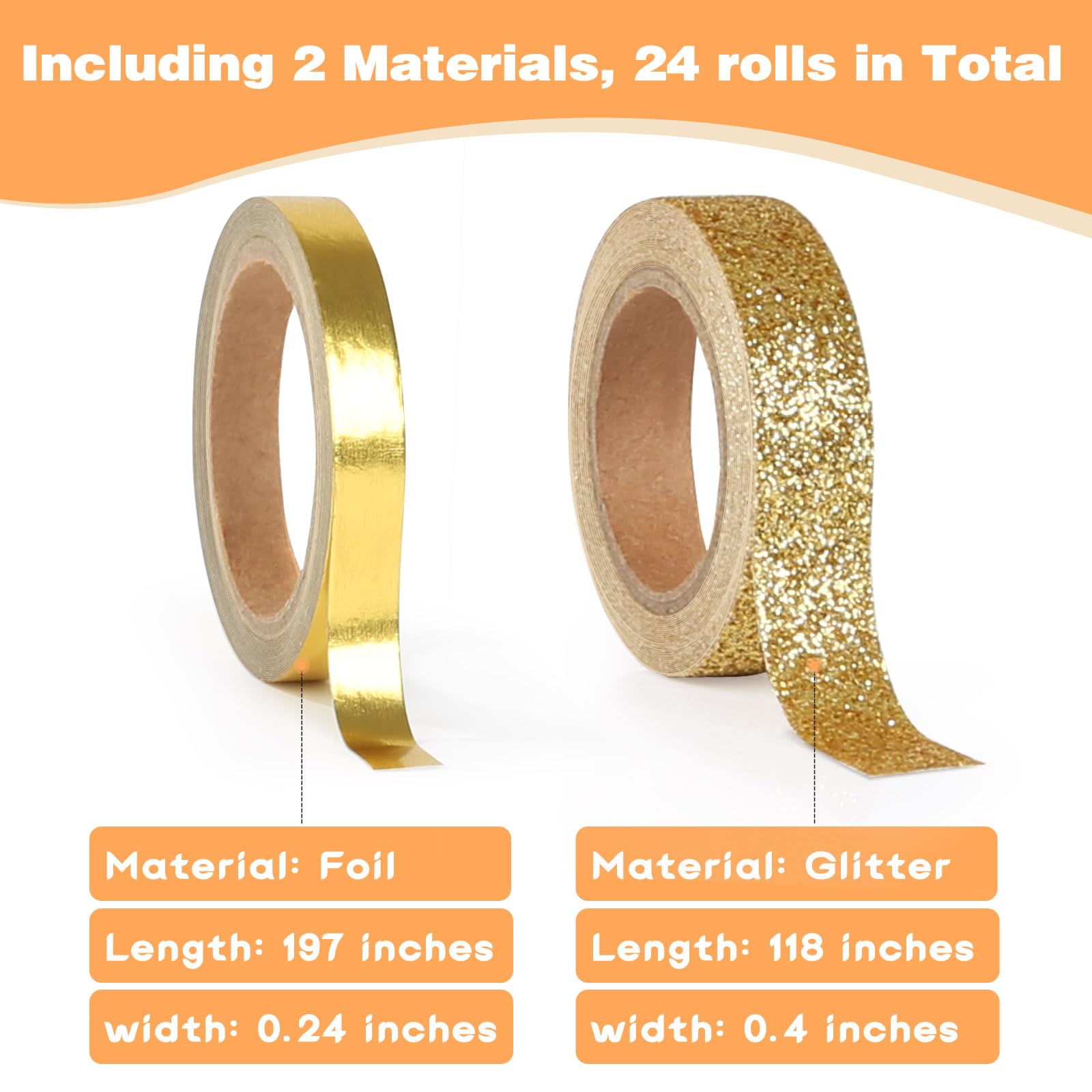 AEBORN foil washi tape with metallic sheen enhances gift wrapping and crafts