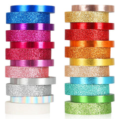 AEBORN metallic glitter washi tape set adds vibrant sparkle to journaling projects