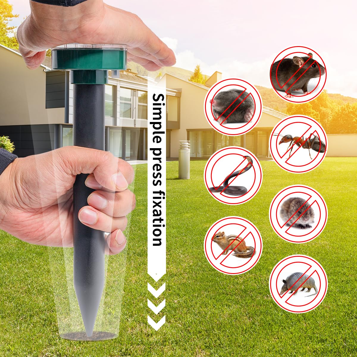 AECITY easy-installation stake with no wiring for quick setup.