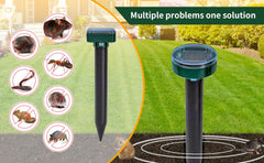 AECITY eight-pack of mole deterrents laid along lawn for easy placement.