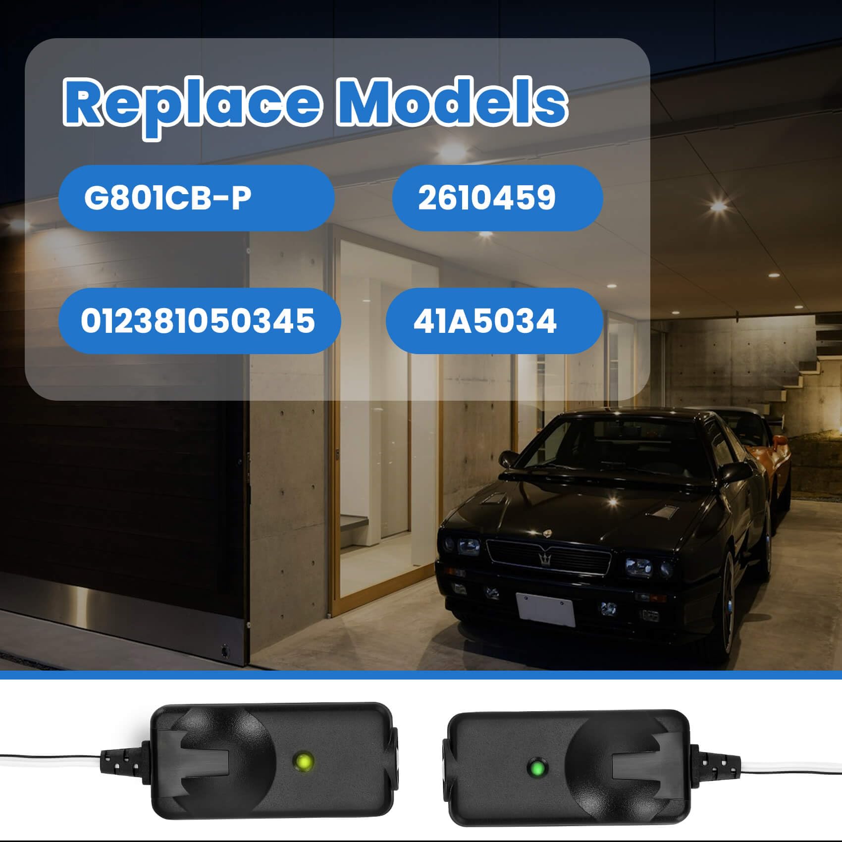 Aekops 41A5034 infrared sensors provide precise detection in dim garages.