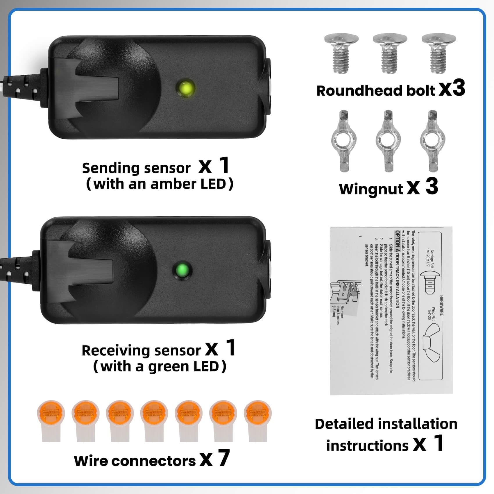 Aekops 41A5034 50 ft lens distance note helps maintain safe sensor range.