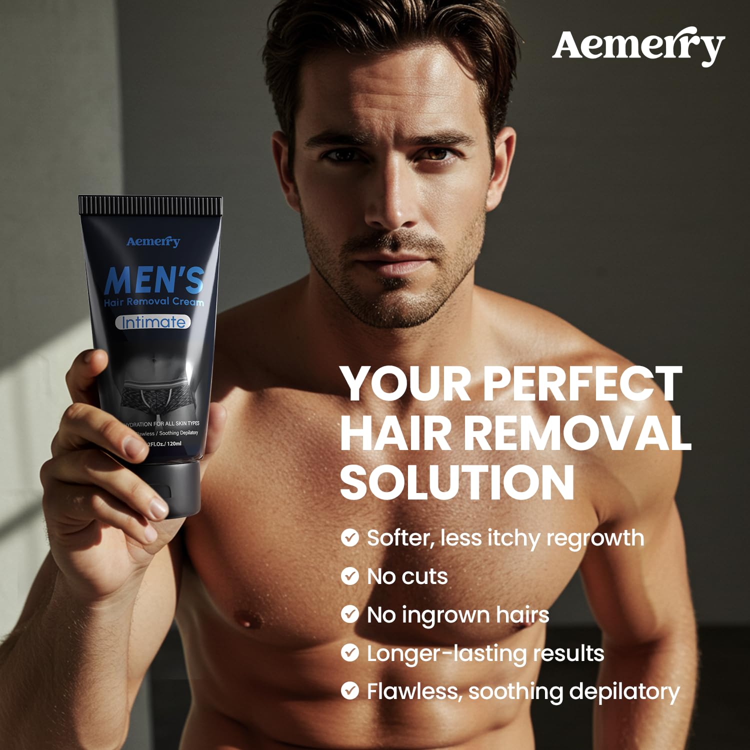 Aemerry aloe vera and vitamin E ingredients visual hinting nourishing skin care.