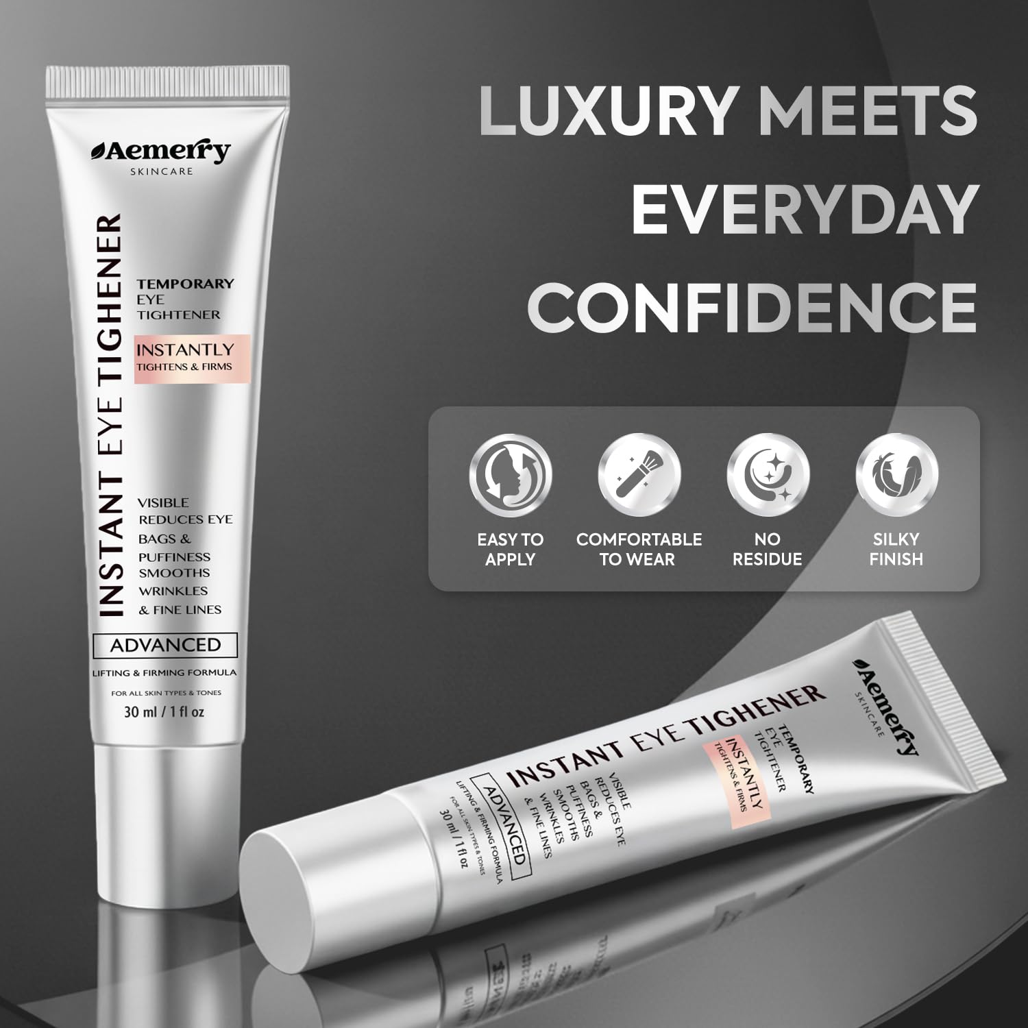 Close-up of cream texture highlights lightweight, non-greasy formula.