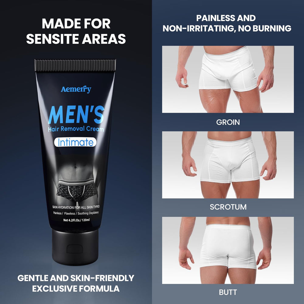 Aemerry hair removal cream application close-up demonstrates close-root hair dissolving.