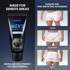 Aemerry hair removal cream application close-up demonstrates close-root hair dissolving.