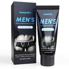 Aemerry intimate hair removal cream bottle for convenient at-home smoothing.