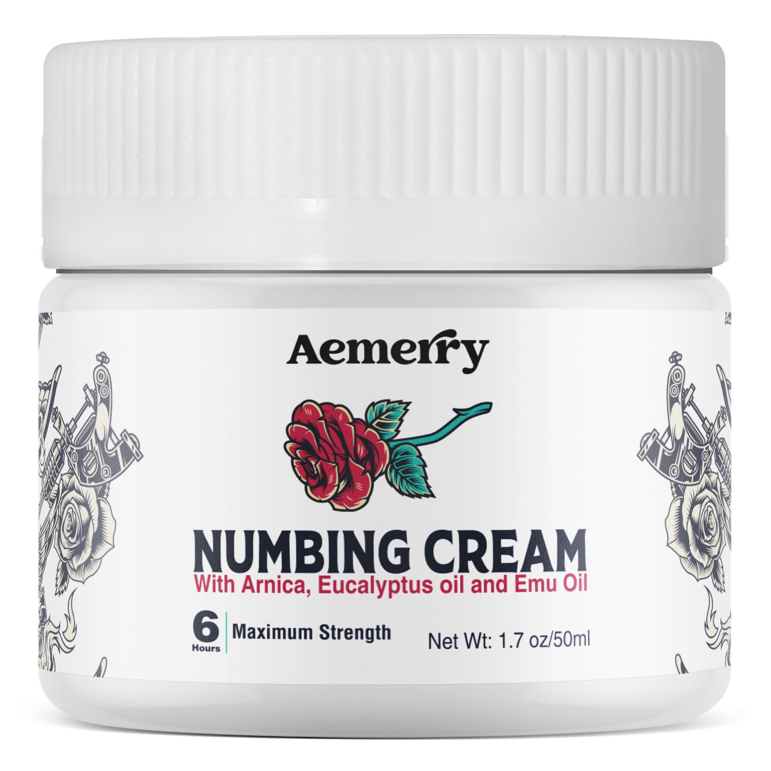Aemerry Numbing Cream tube close-up highlighting compact packaging for on-the-go relief.