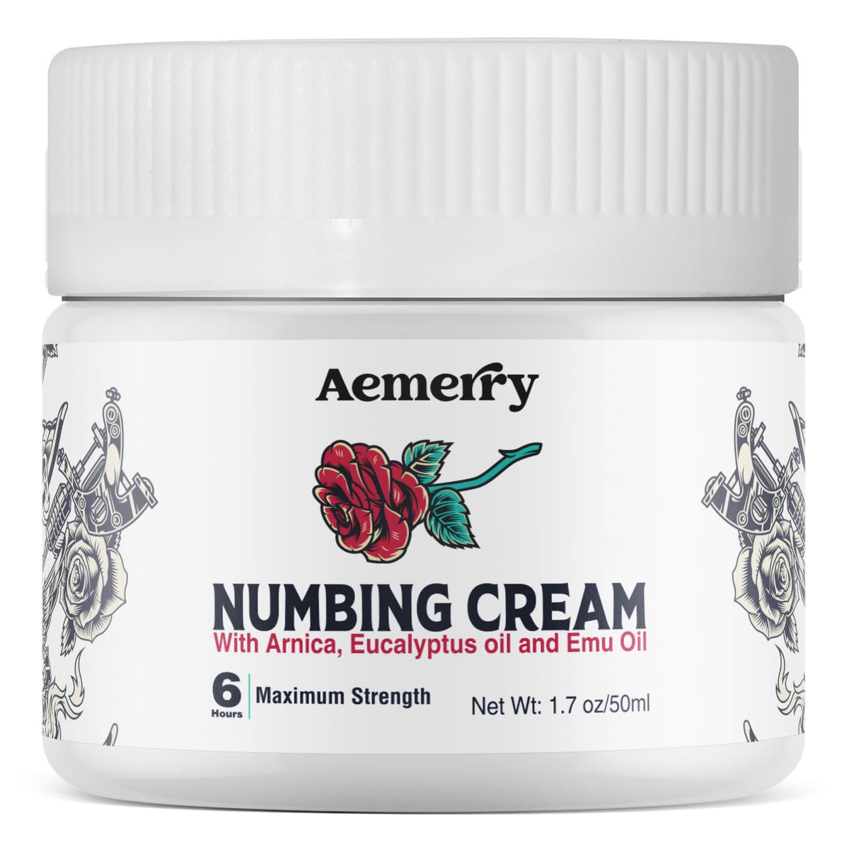 Aemerry Numbing Cream tube close-up highlighting compact packaging for on-the-go relief.