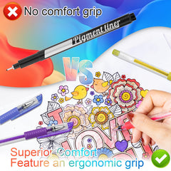 Aen Art Glitter Gel Pens with ergonomic grip for comfortable coloring sessions.
