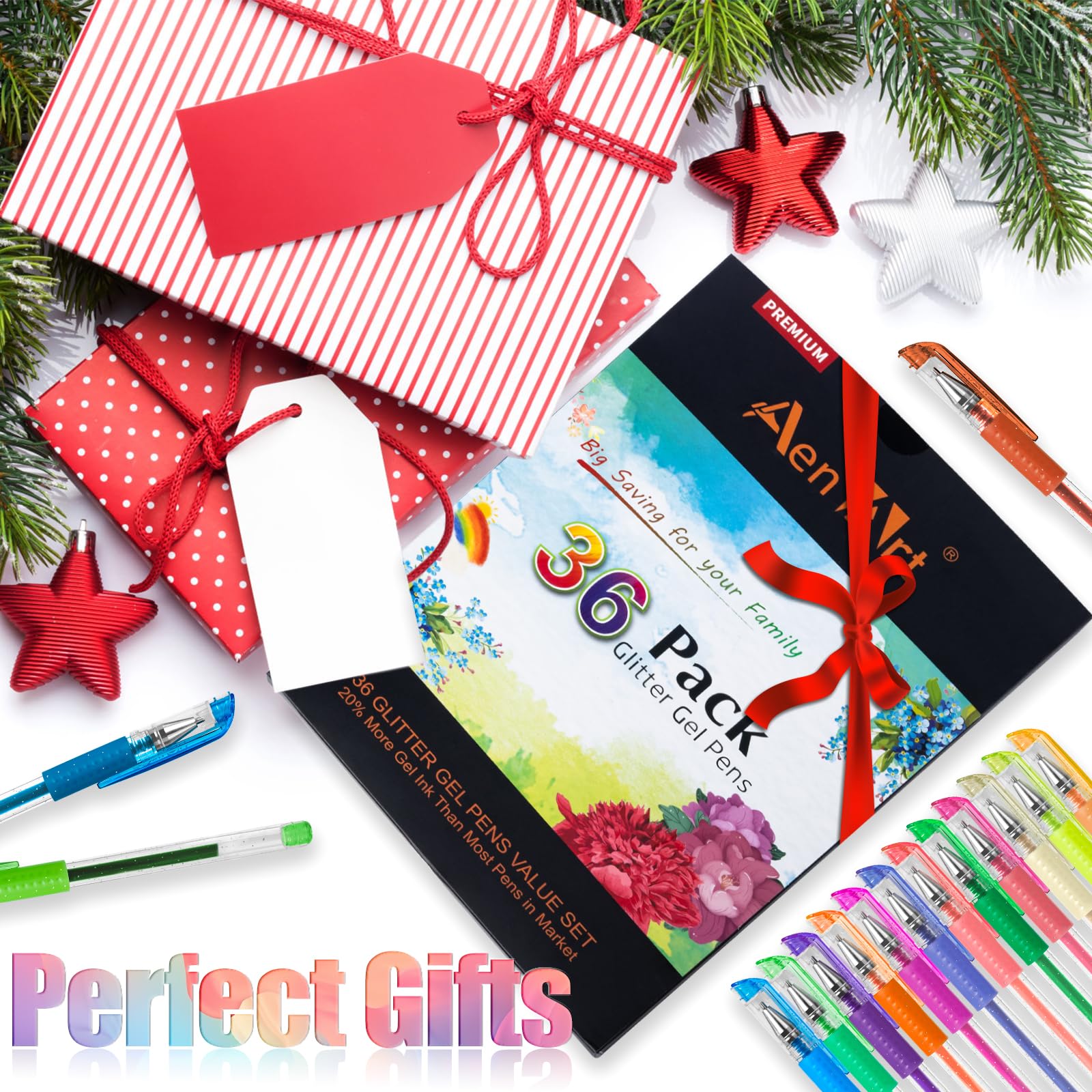 Aen Art Glitter Gel Pens ideal for gifting to craft lovers.