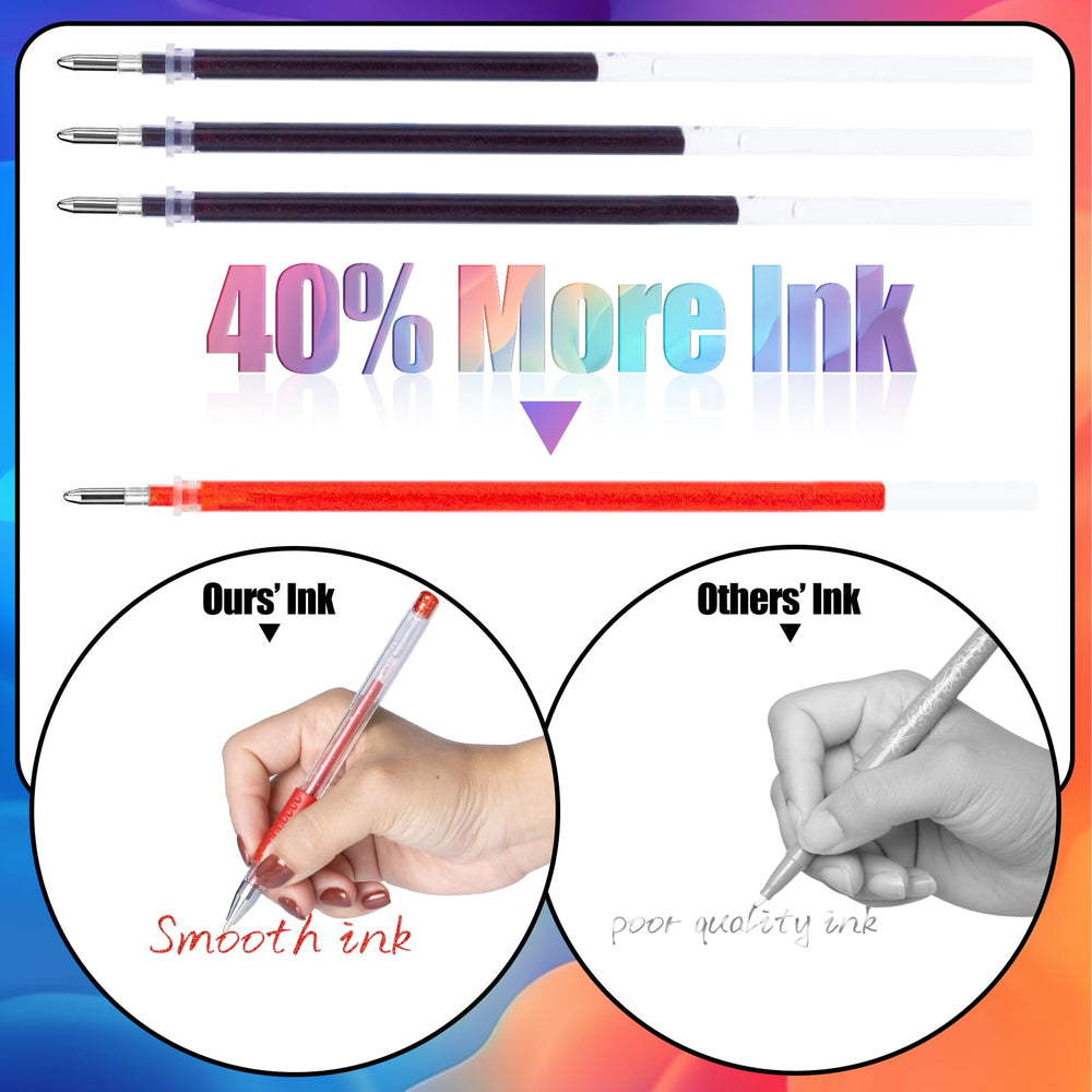 Aen Art Glitter Gel Pens delivering smooth lines and vibrant glitter on paper.