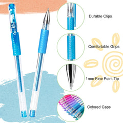Aen Art glitter gel pens swatches display 100 color options for creative projects