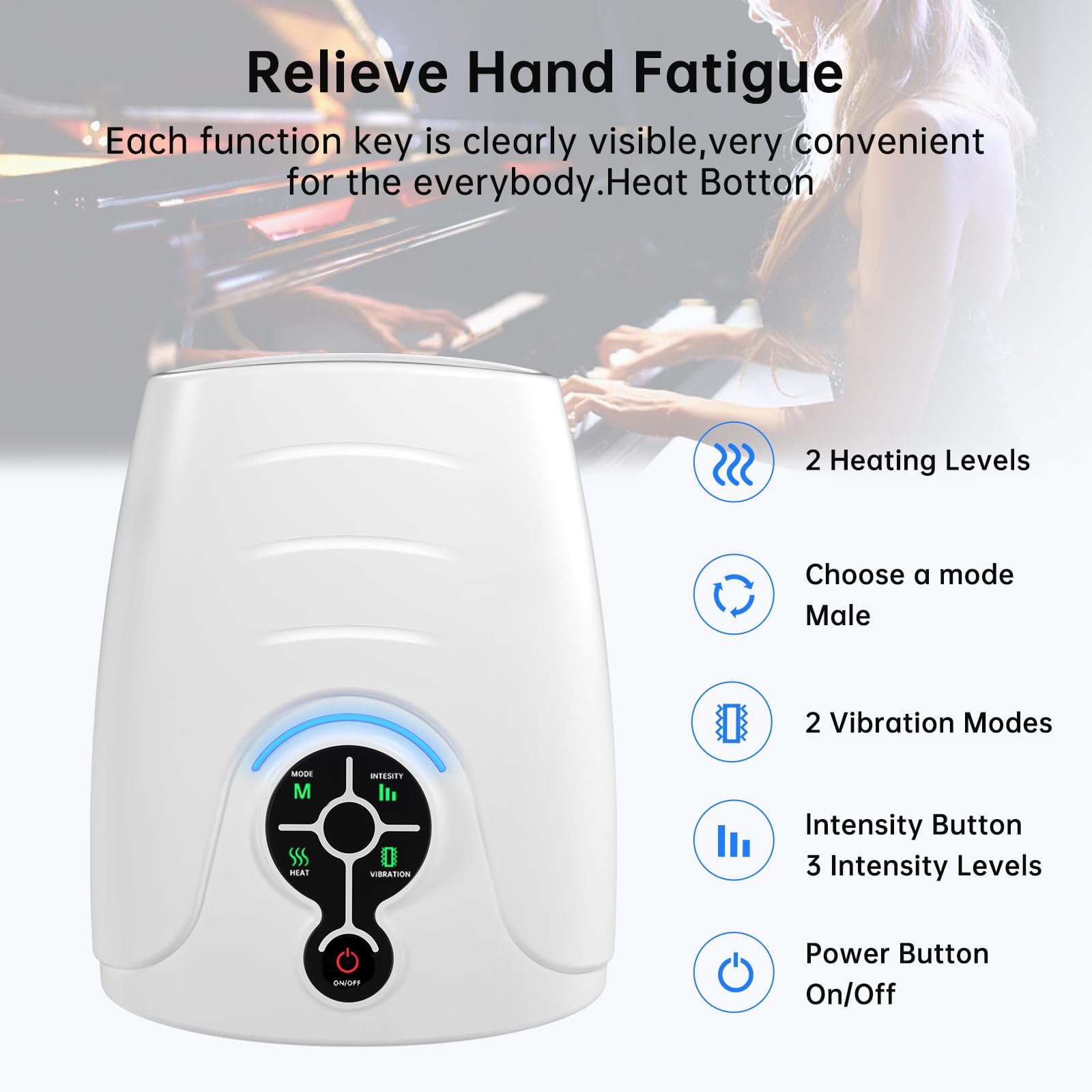 AERLANG Hand Massager with built-in timer for safe sessions