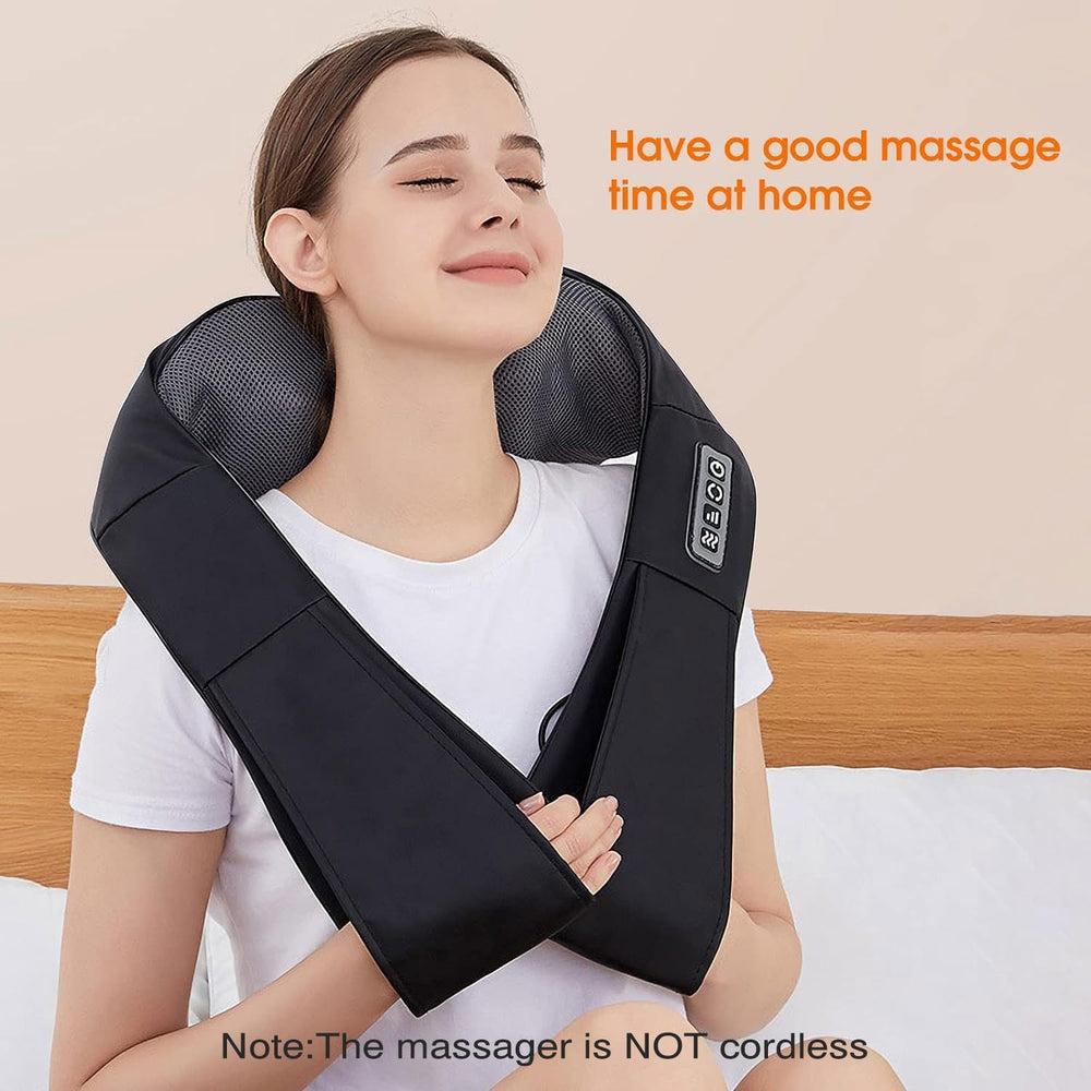 AERLANG massager in-car use shows versatile on the go relief.