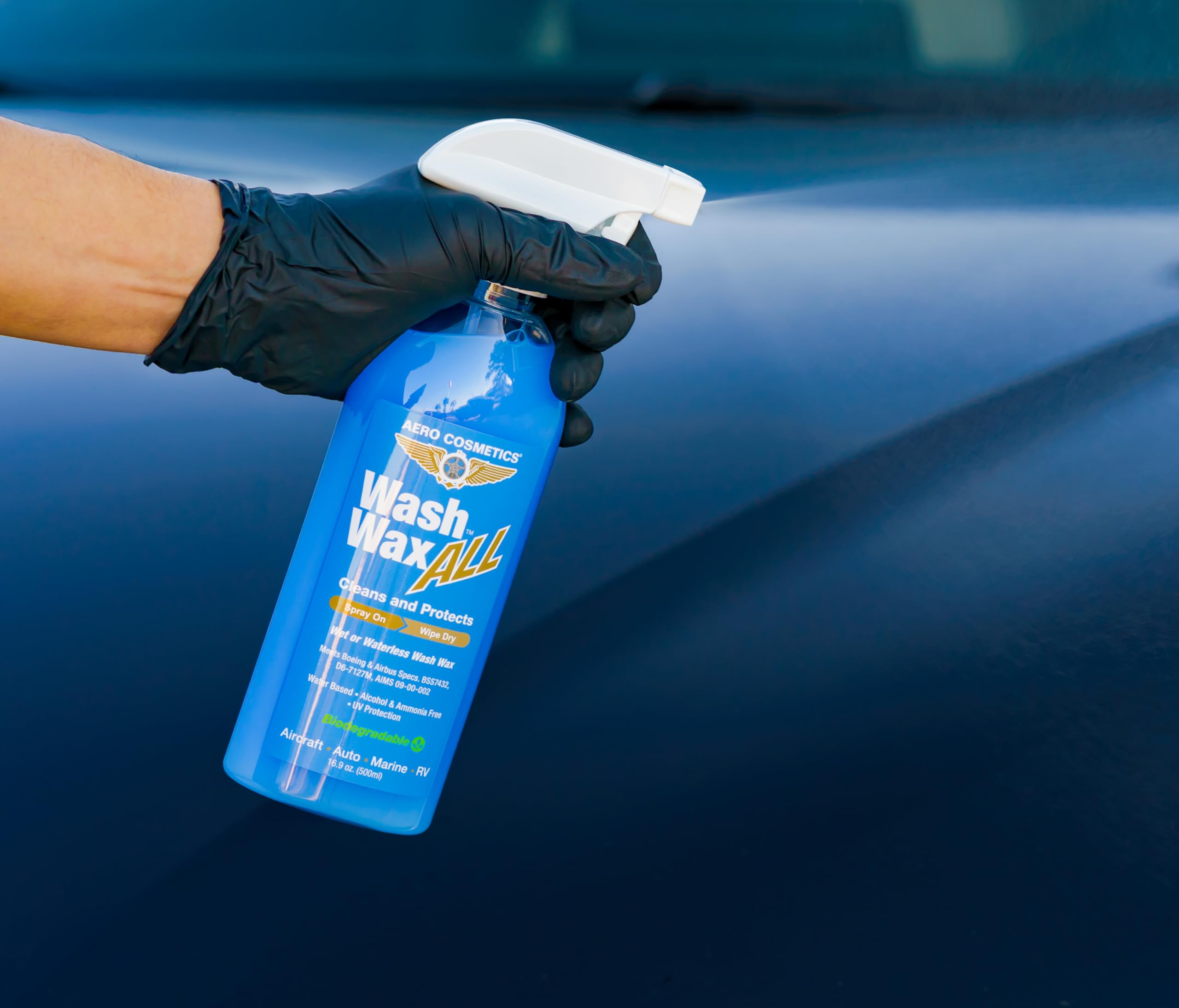 Aero Cosmetics UV coating close-up shows protective shine on painted surfaces.