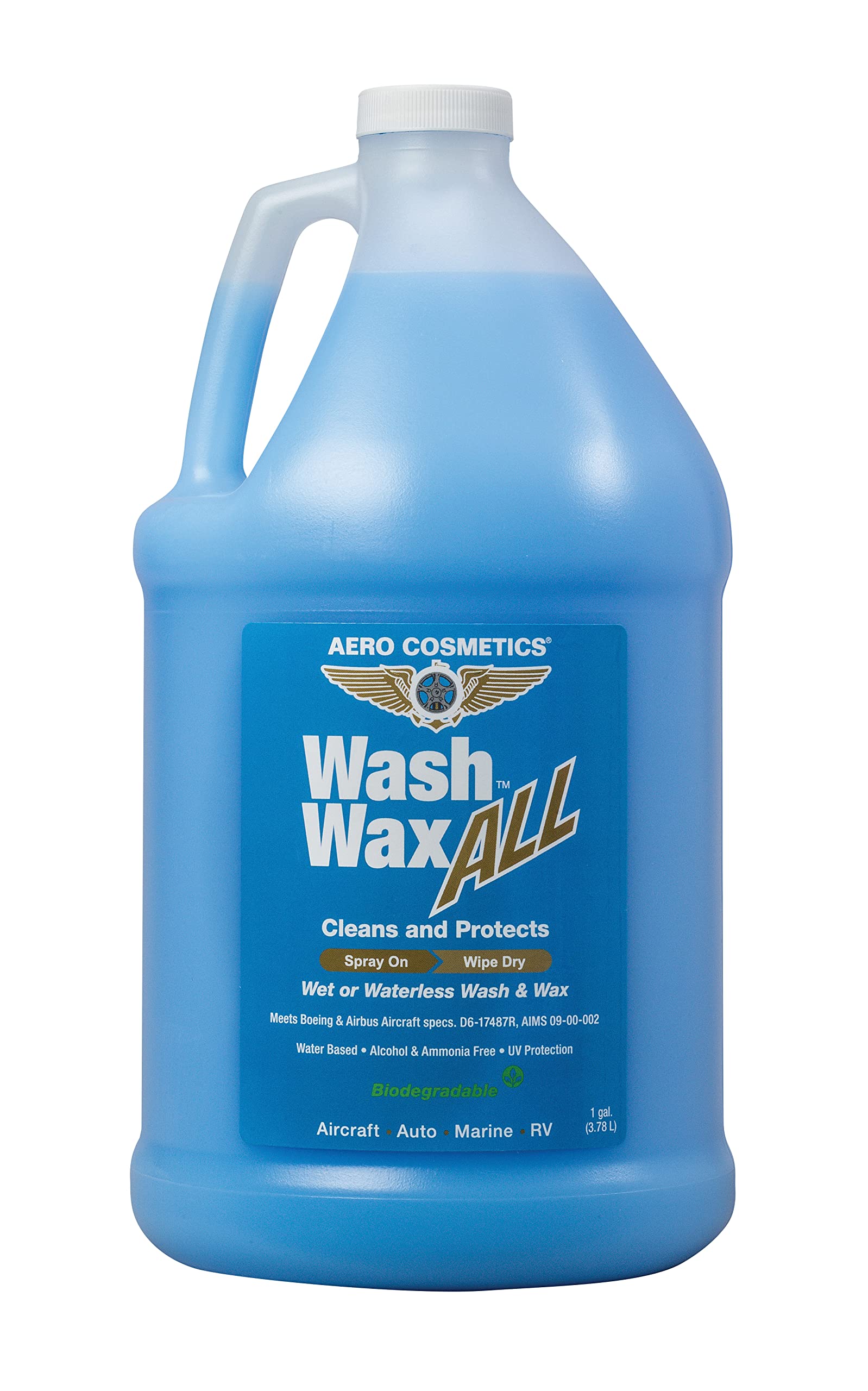 Aero Cosmetics Wet Wash bottle shown for quick spray-on cleaning and protection.