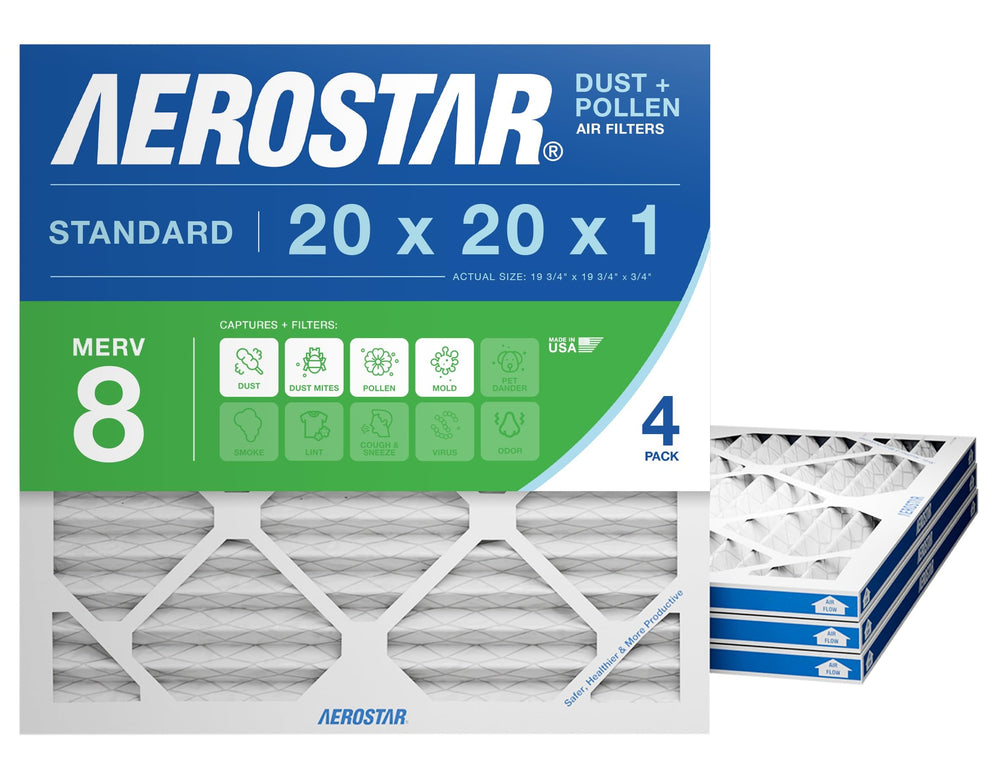 Aerostar 20x20x1 filter with universal fit for standard HVAC systems