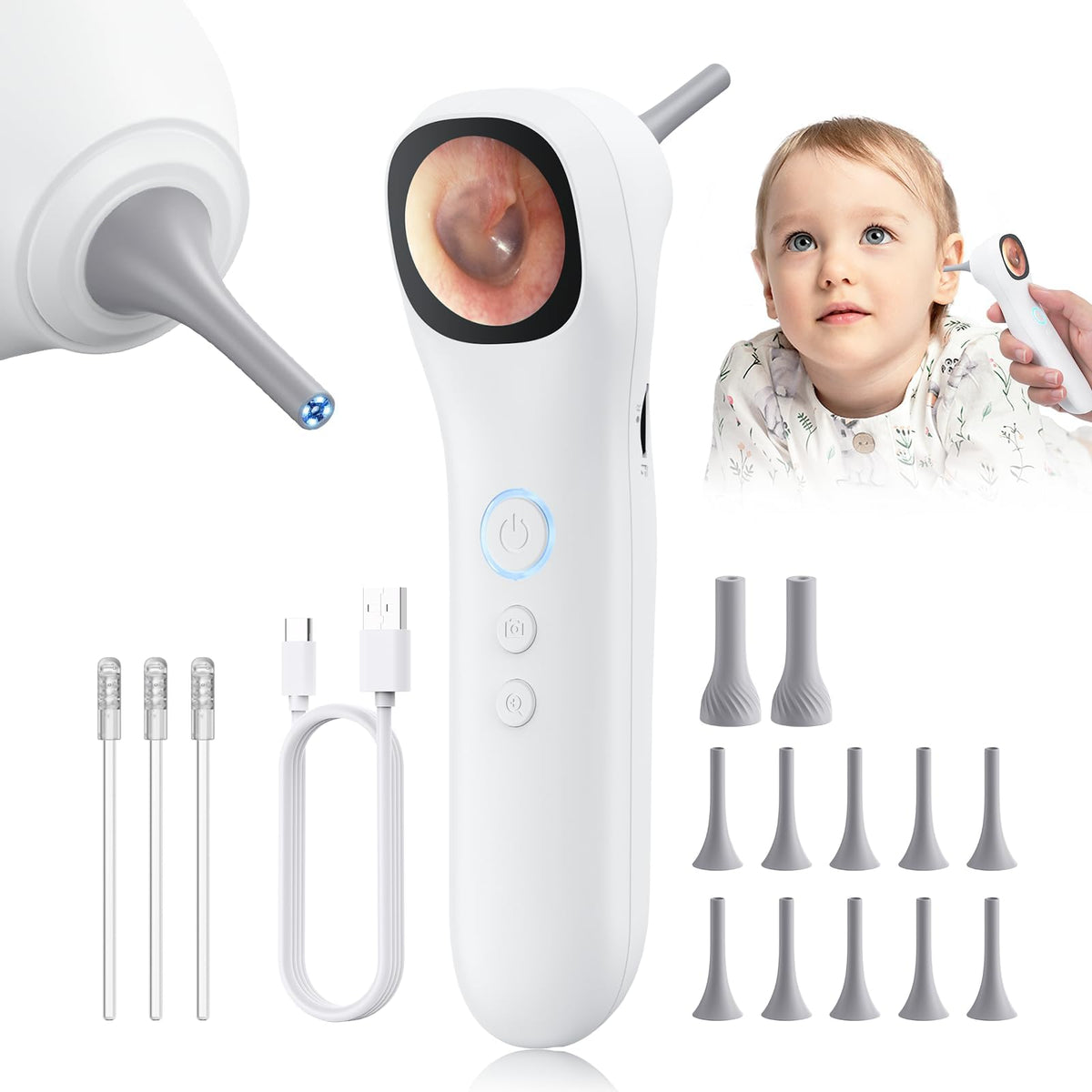 Aertnelz Otoscope Ear Camera with 1.21‑inch screen for clear home inspections