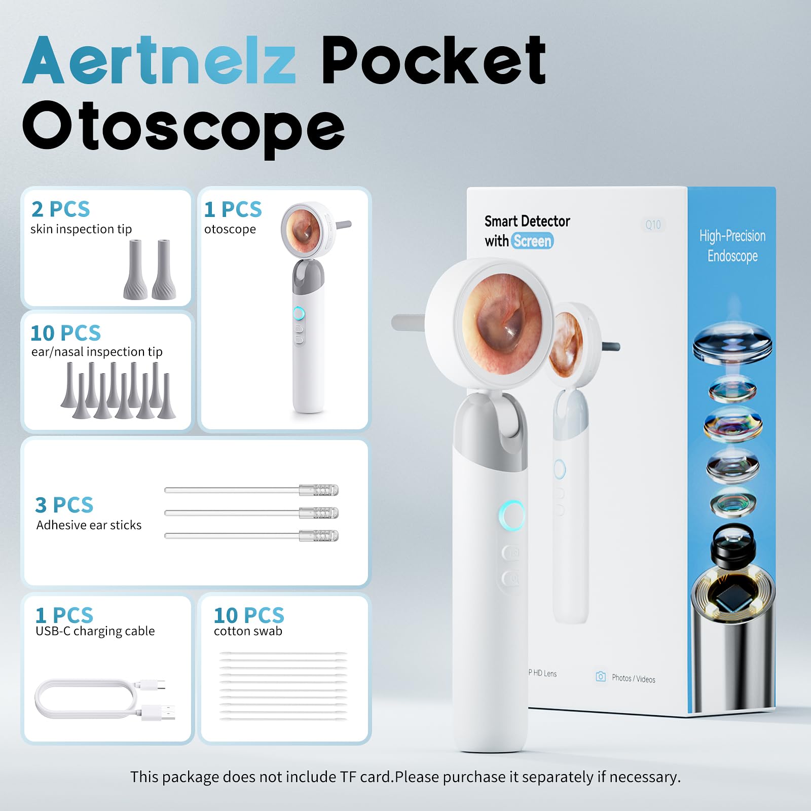 Aertnelz otoscope focus distance guide helps keep sharp images