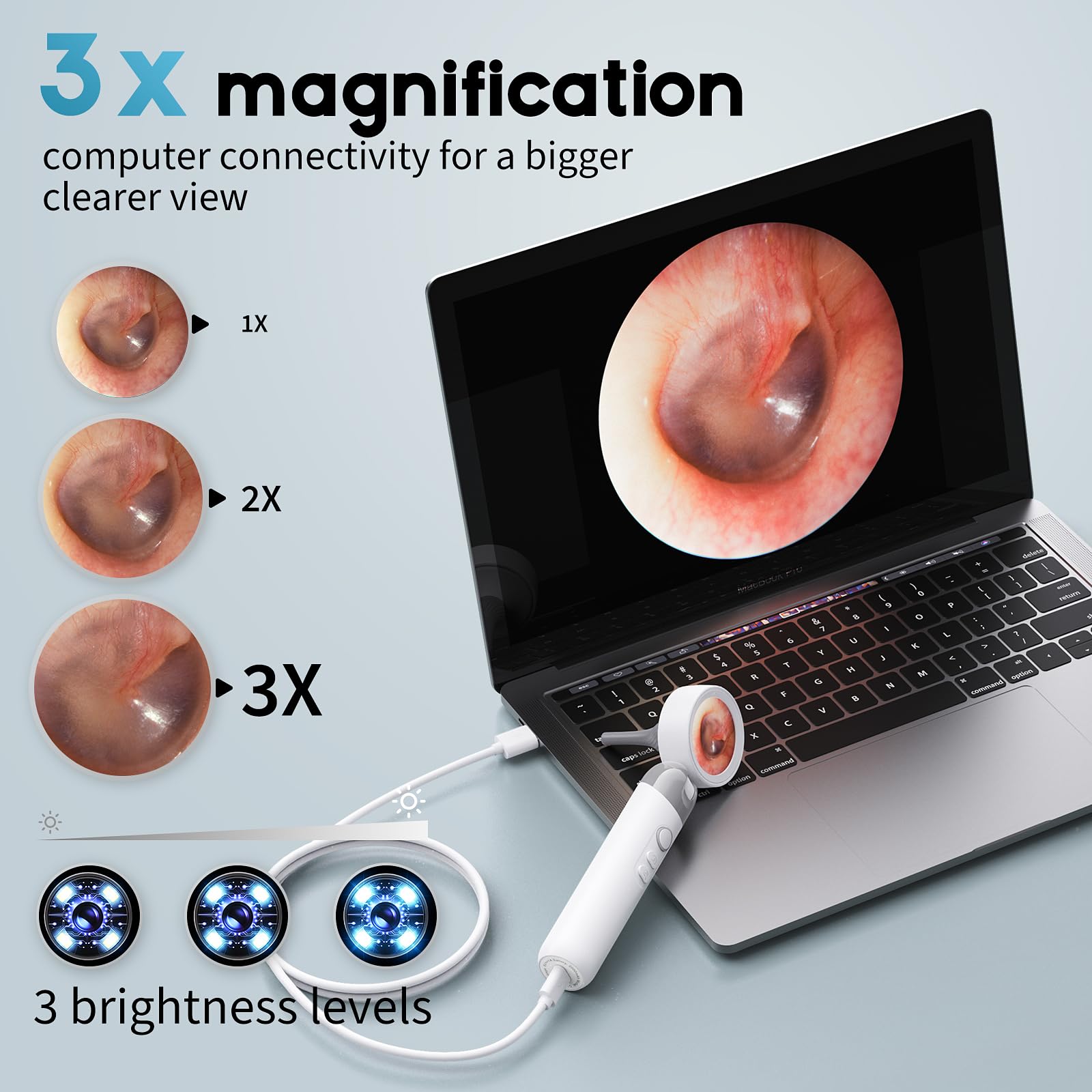 Aertnelz otoscope interchangeable tips enable comprehensive ear, nose, and skin checks