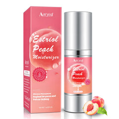 Aeryea Estriol Peach Cream bottle for daily vaginal comfort.