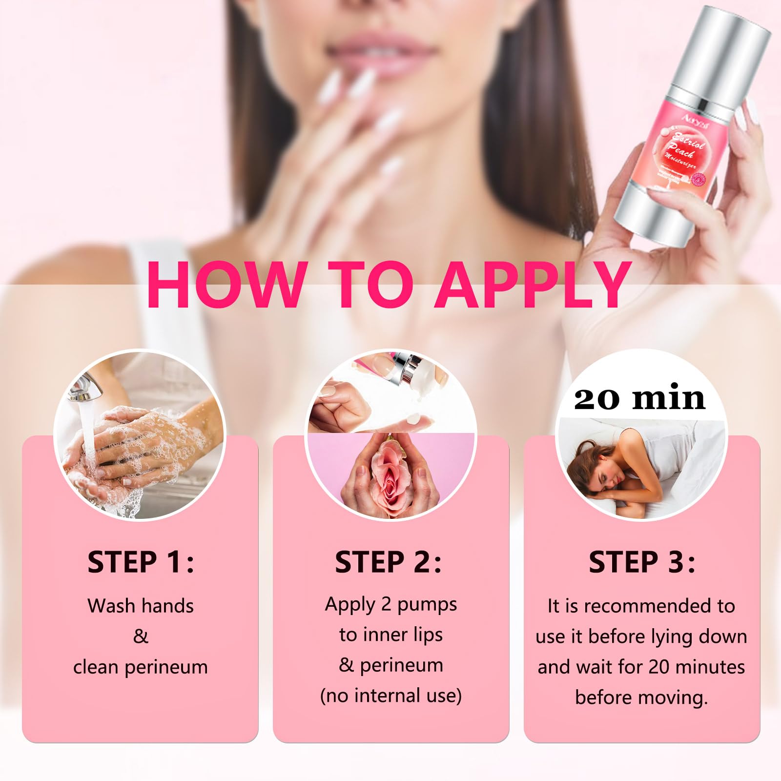 Aeryea Estriol Peach Cream peach scent hints at a gentle experience.