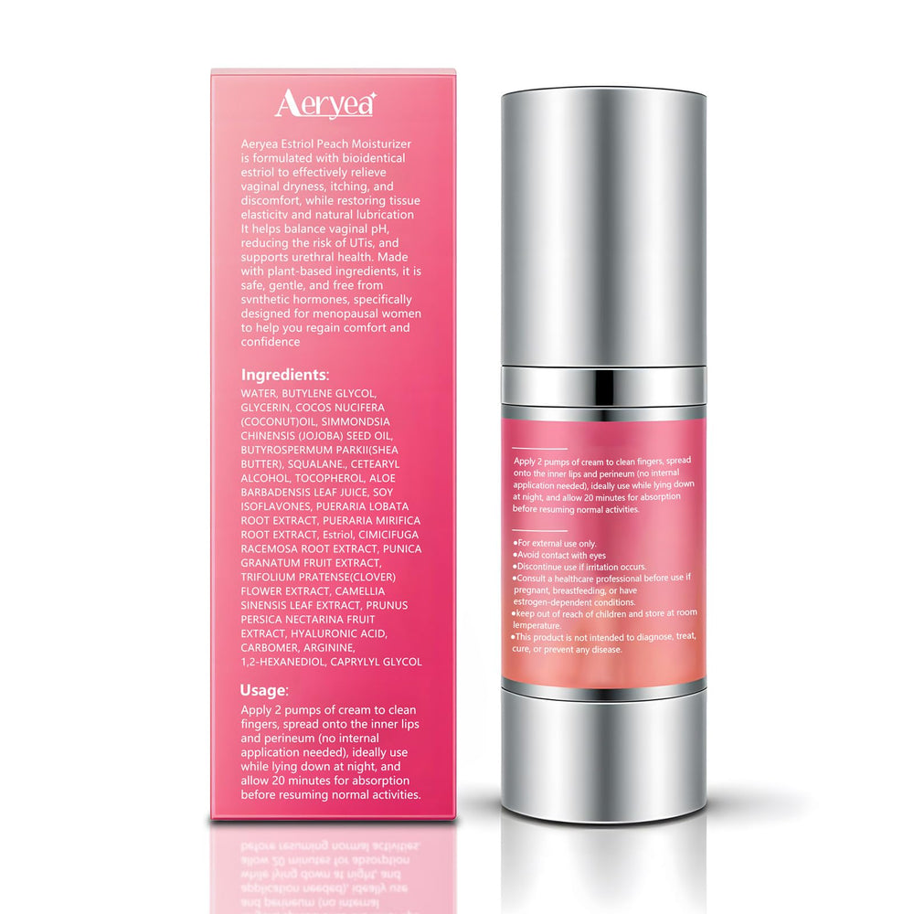 Aeryea Estriol Peach Cream soft, smooth skin after application.