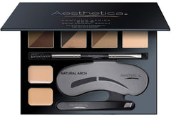 Aesthetica Brow Contour Kit palette with six blendable powders for customized shading.