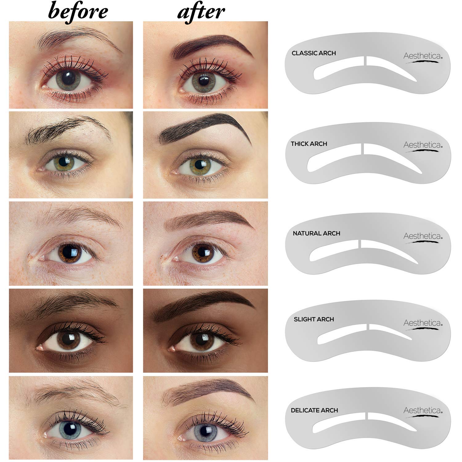 Aesthetica Pro Brow Brush with spoolie for blending and grooming brows.