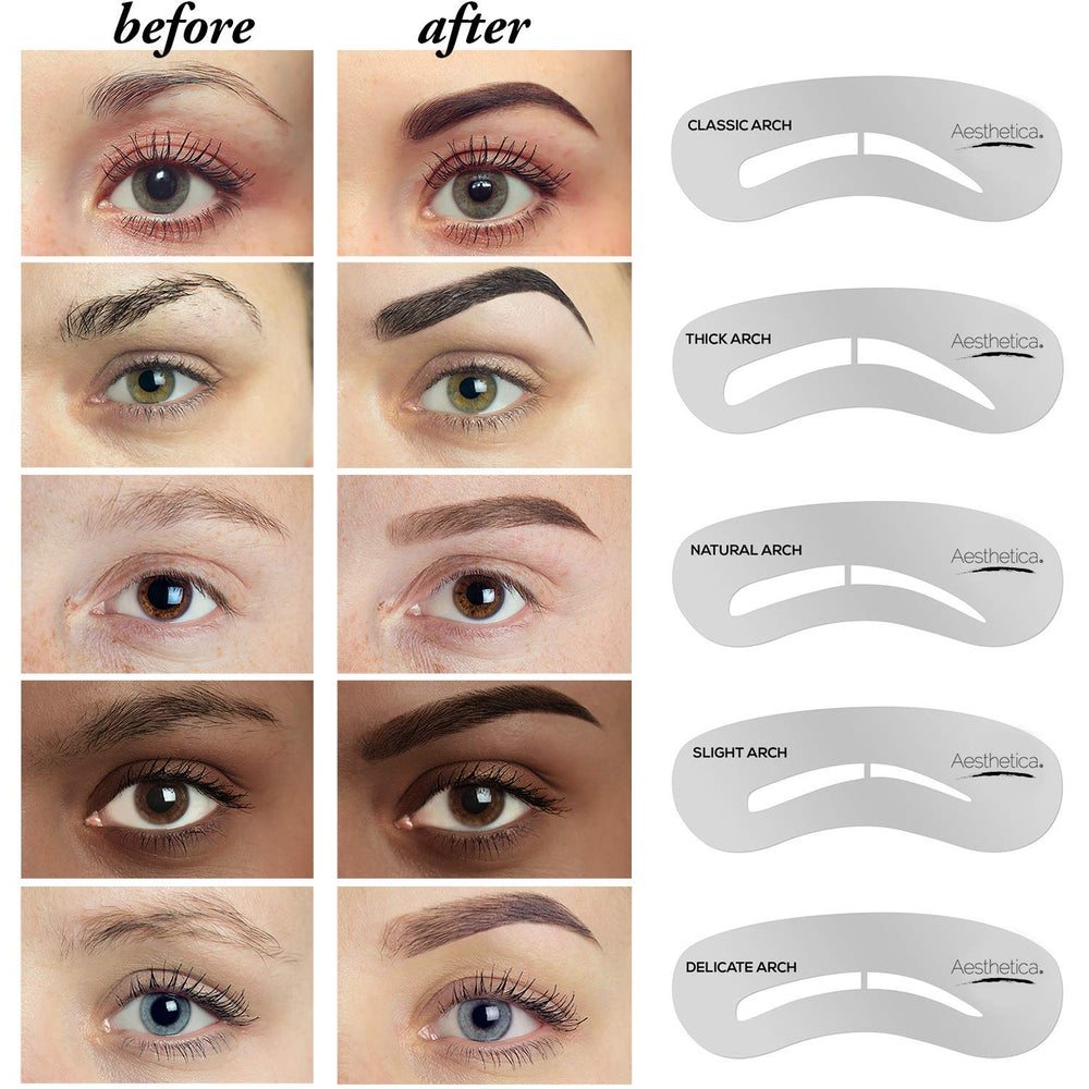 Aesthetica Pro Brow Brush with spoolie for blending and grooming brows.