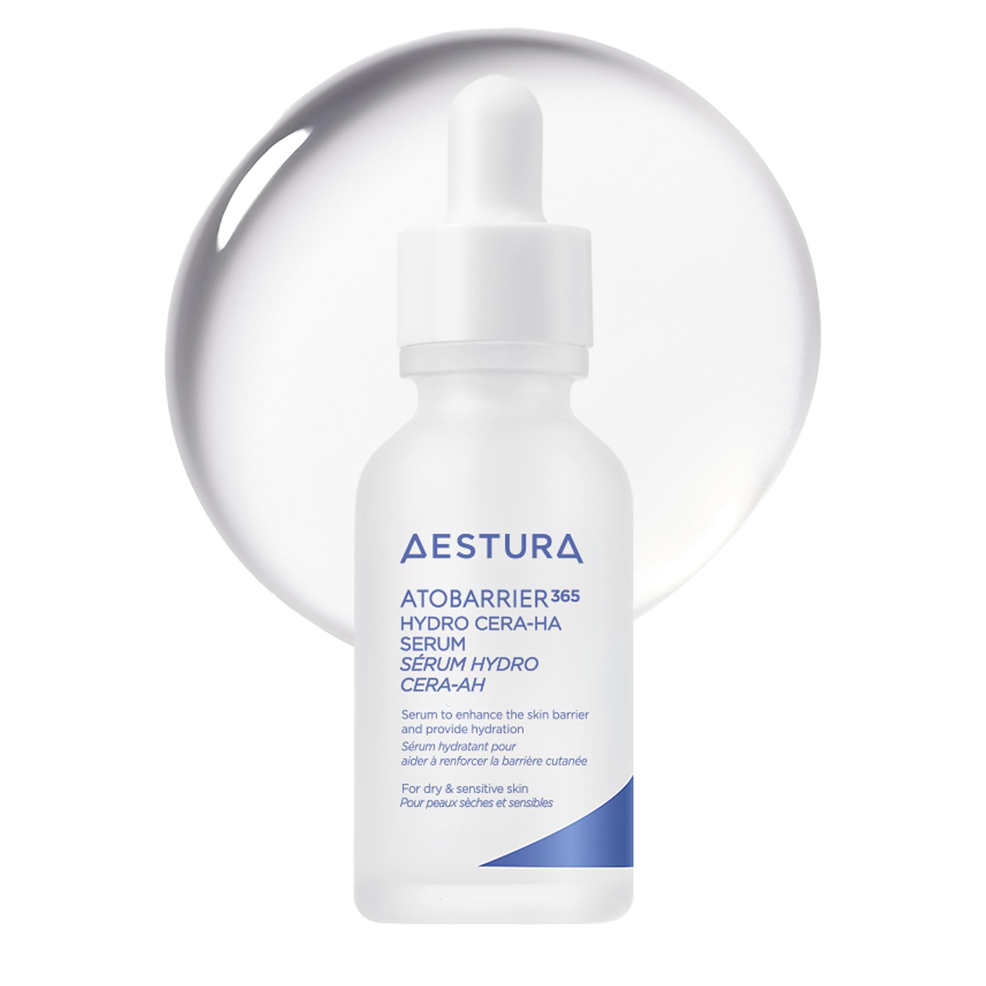 AESTURA ATOBARRIER365 hydro ceramide serum bottle highlighting barrier hydration benefits