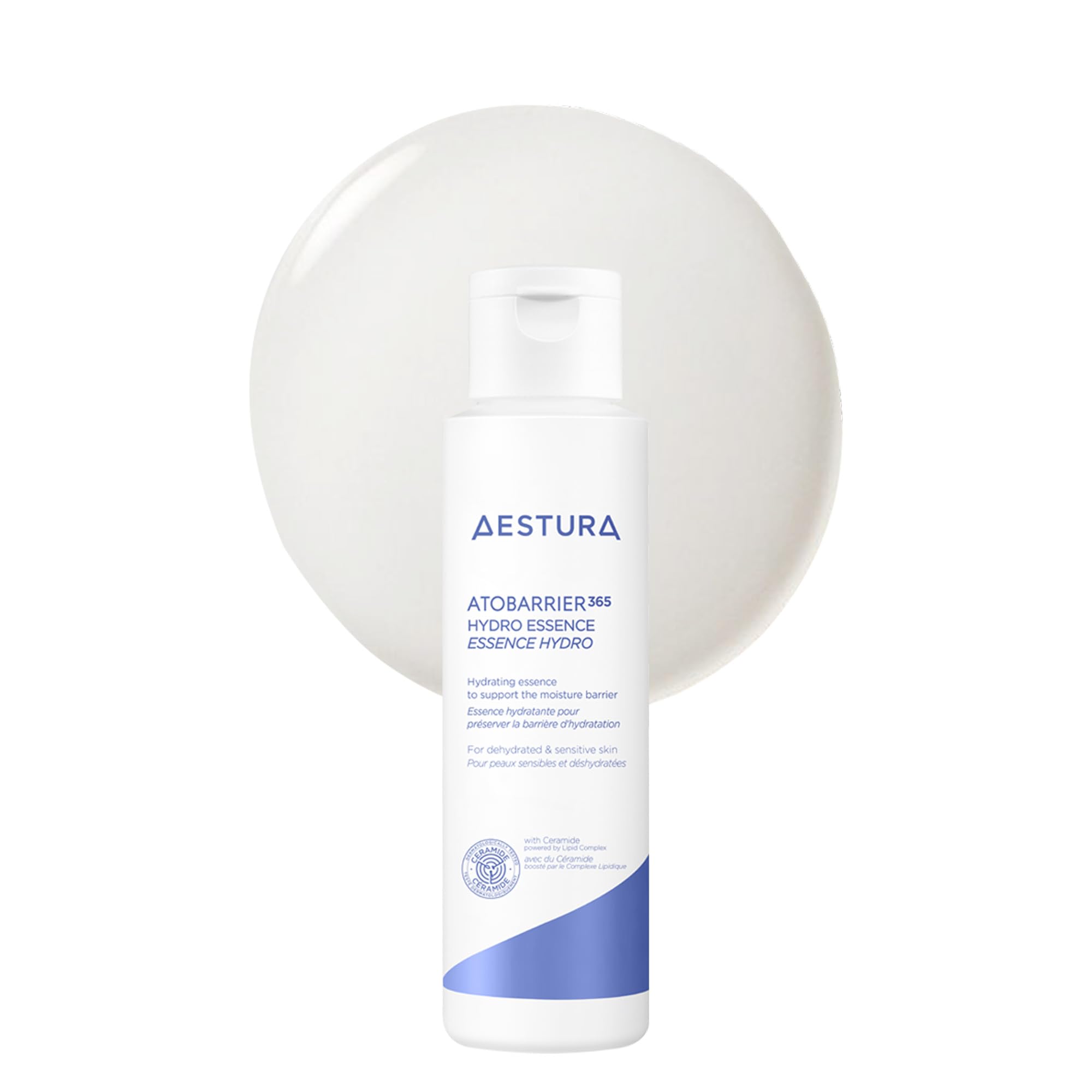 AESTURA ATOBARRIER365 Hydro Essence bottle close-up highlighting hydration benefits