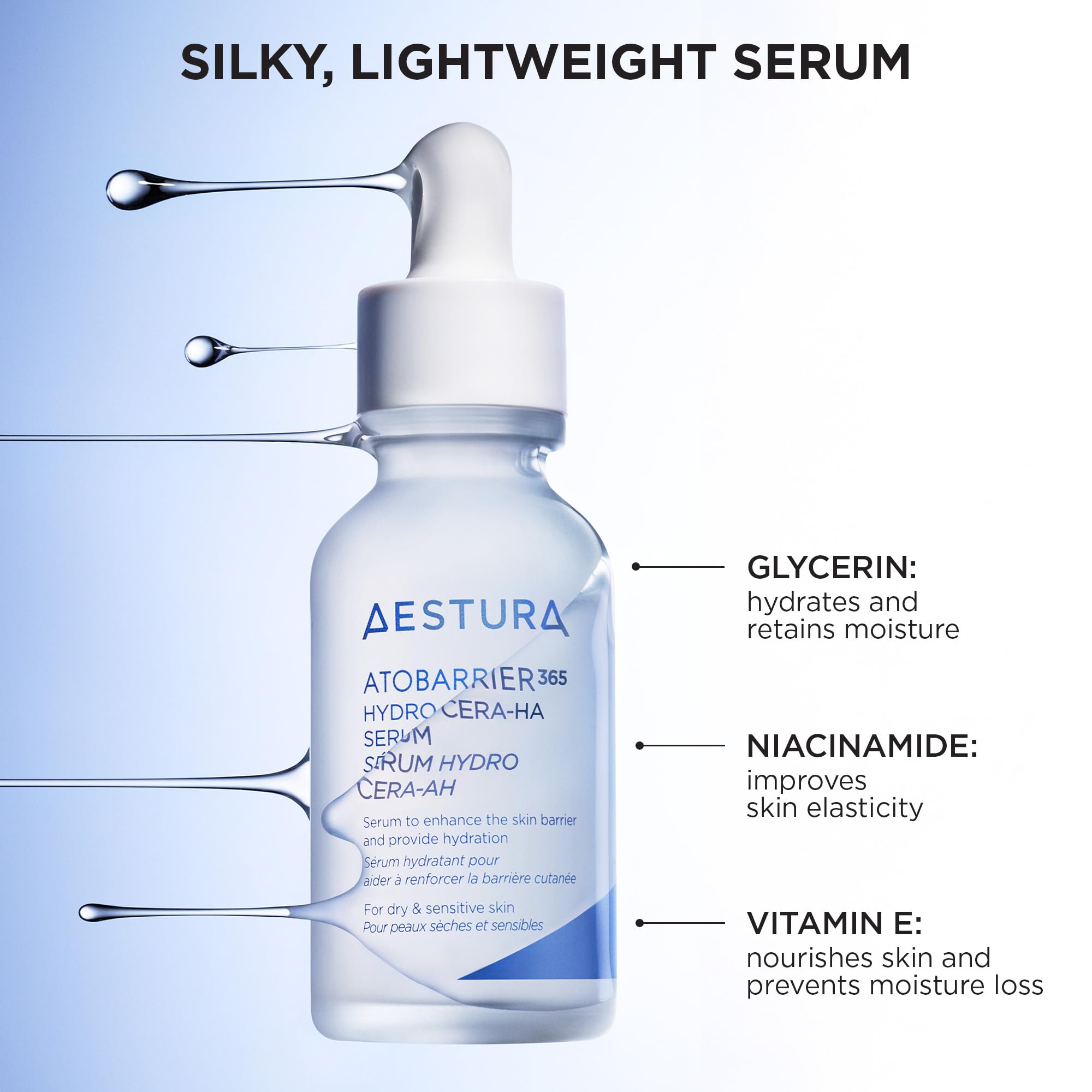 Close-up of pump head on AESTURA ATOBARRIER365 hydro serum for easy dispensing