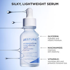 Close-up of pump head on AESTURA ATOBARRIER365 hydro serum for easy dispensing