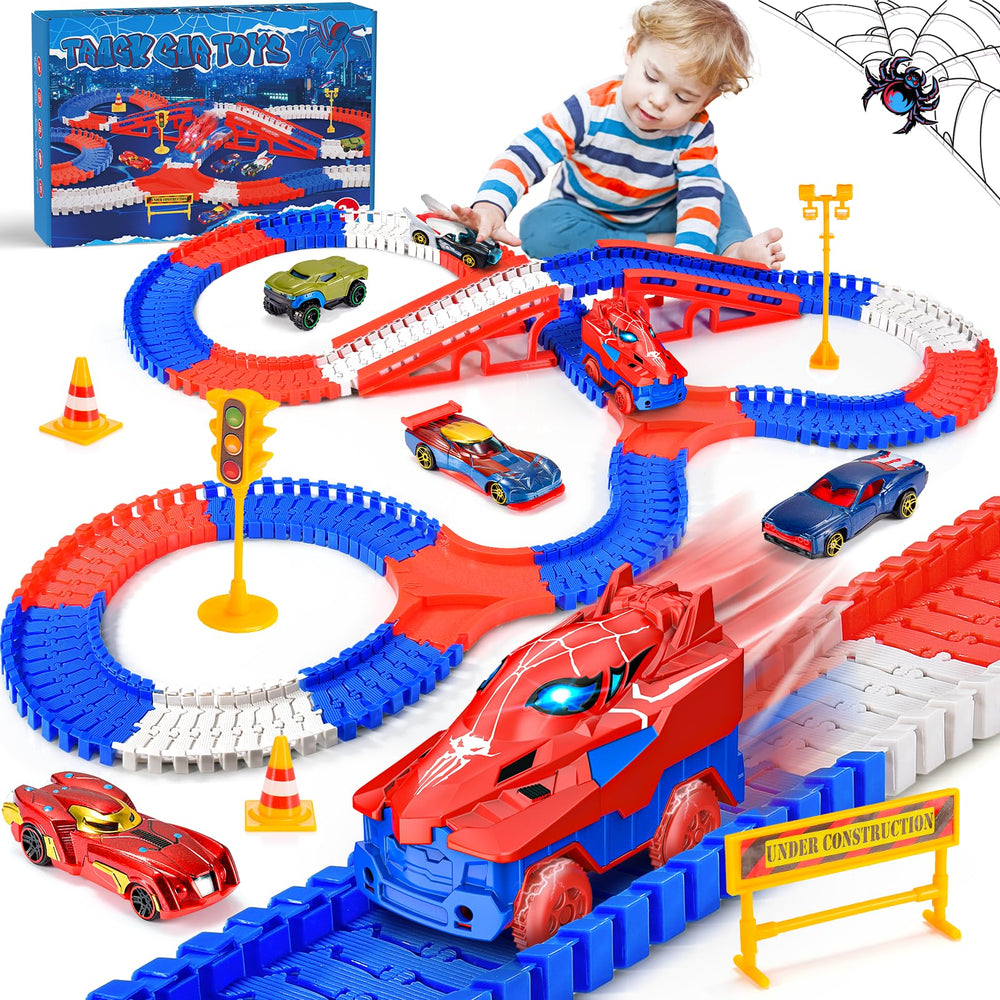 Aetyni Spider track assembly promotes imaginative play and fine motor skills.