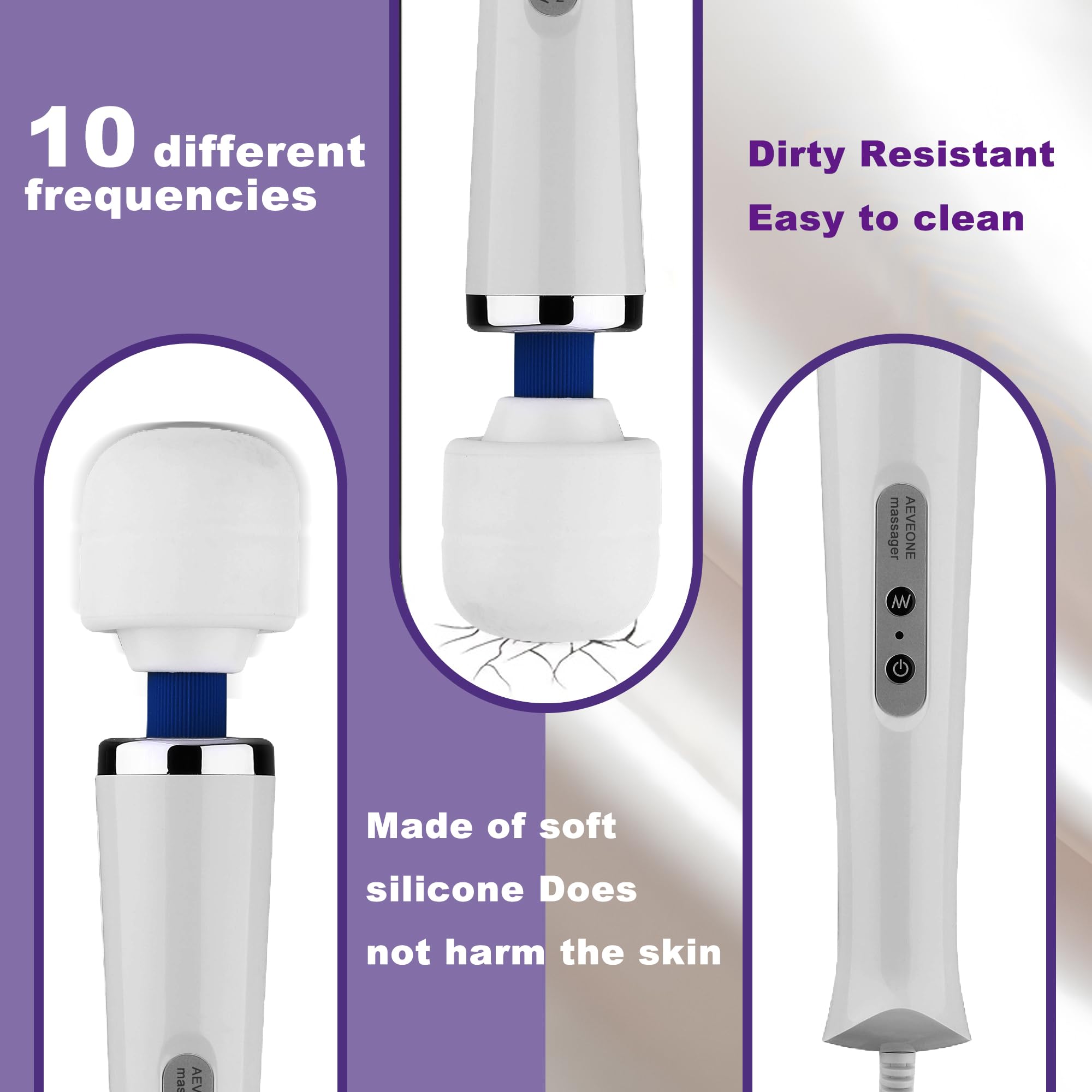 AEVEONE massager removable soft head for easy cleaning.