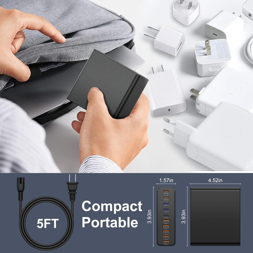 Aexhend 800W GaN charger block cord extended for flexible desk placement