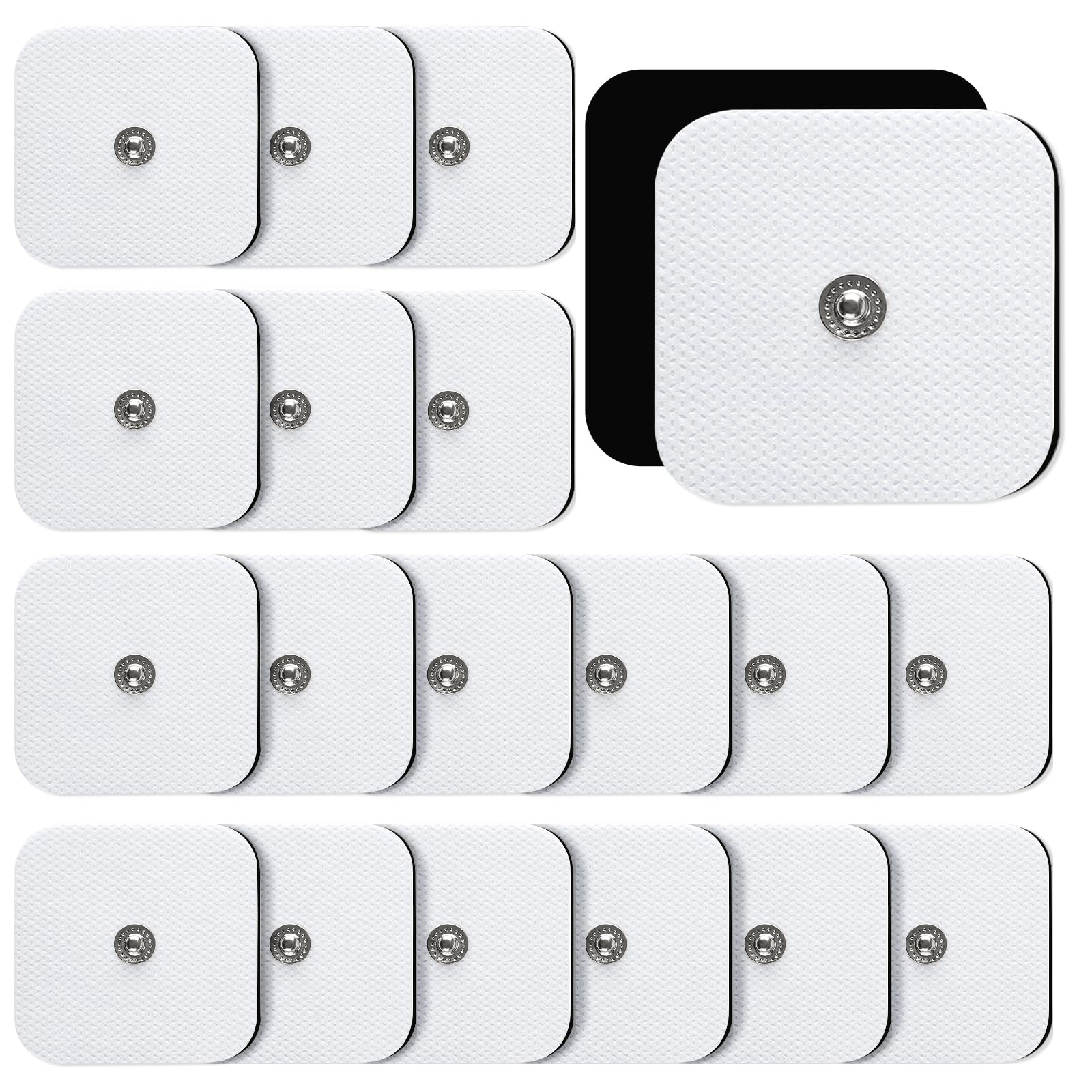 AFDEAL TENS pads 2x2 inch adhesive surface for secure hold.