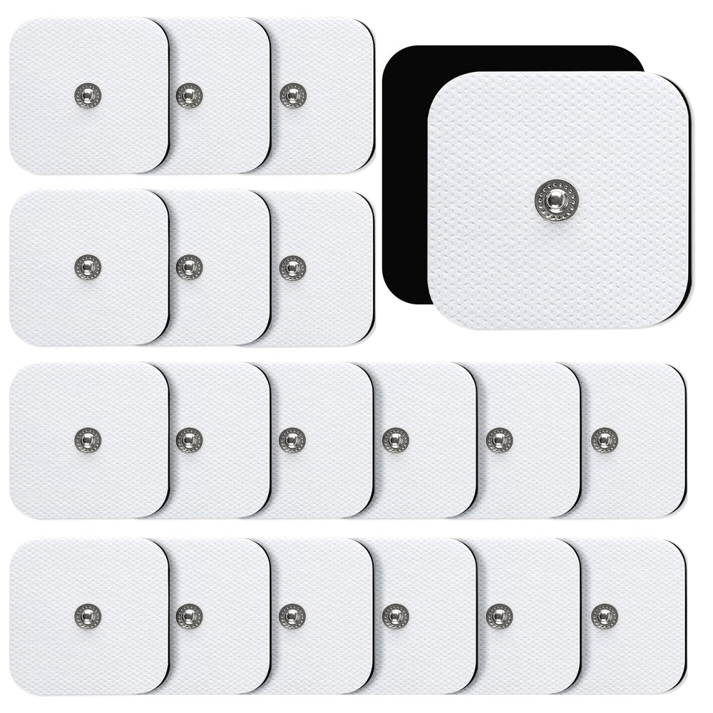 AFDEAL TENS pads 2x2 inch adhesive surface for secure hold.