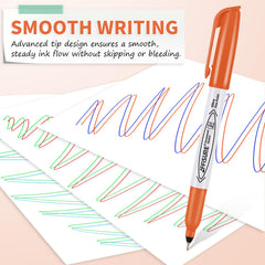 Affisure permanent markers on glass surface for smooth, quick-dry writing.