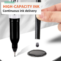 Affisure permanent markers used on metal surface with waterproof, fade-resistant ink.