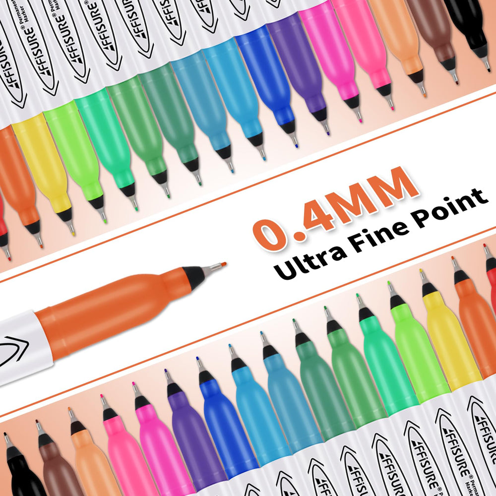 Affisure permanent markers writing on wood surface for bold, durable lines.