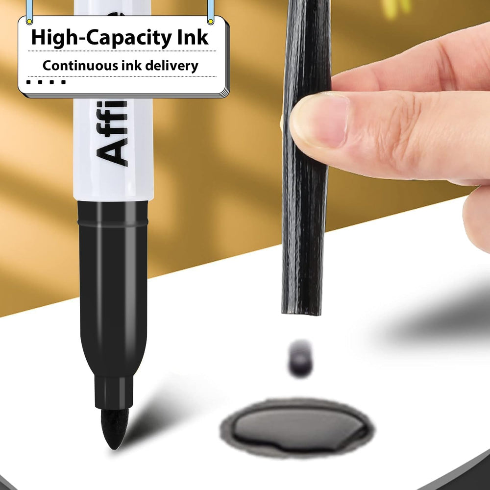 Affisure quick-dry ink demonstration shows one-second drying for minimal smudging.