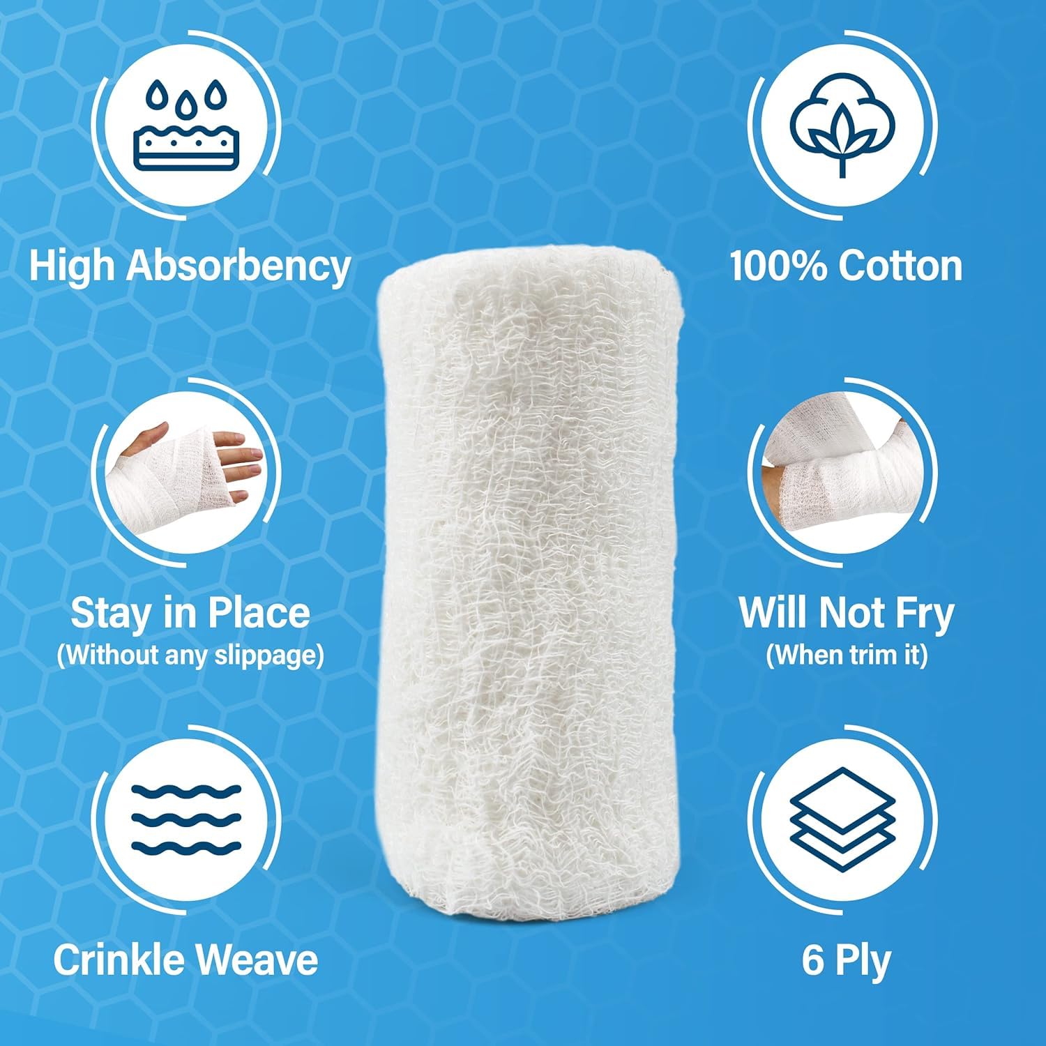 Affordtex kerlix gauze bandage roll 4in x 12ft, sterile