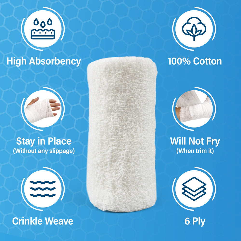 Affordtex kerlix gauze roll close-up showing high absorbency