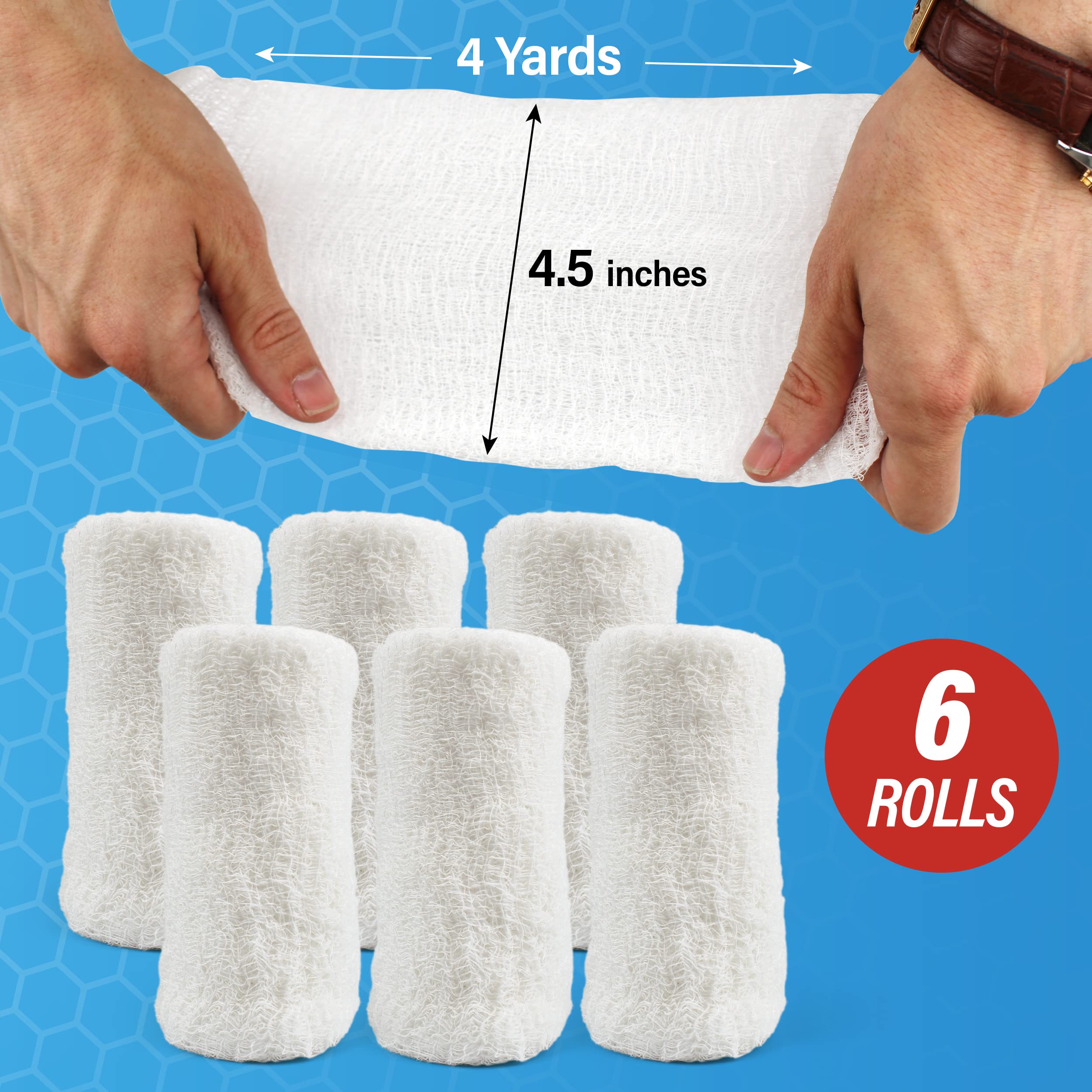 Affordtex six-roll pack gauze for versatile wound care