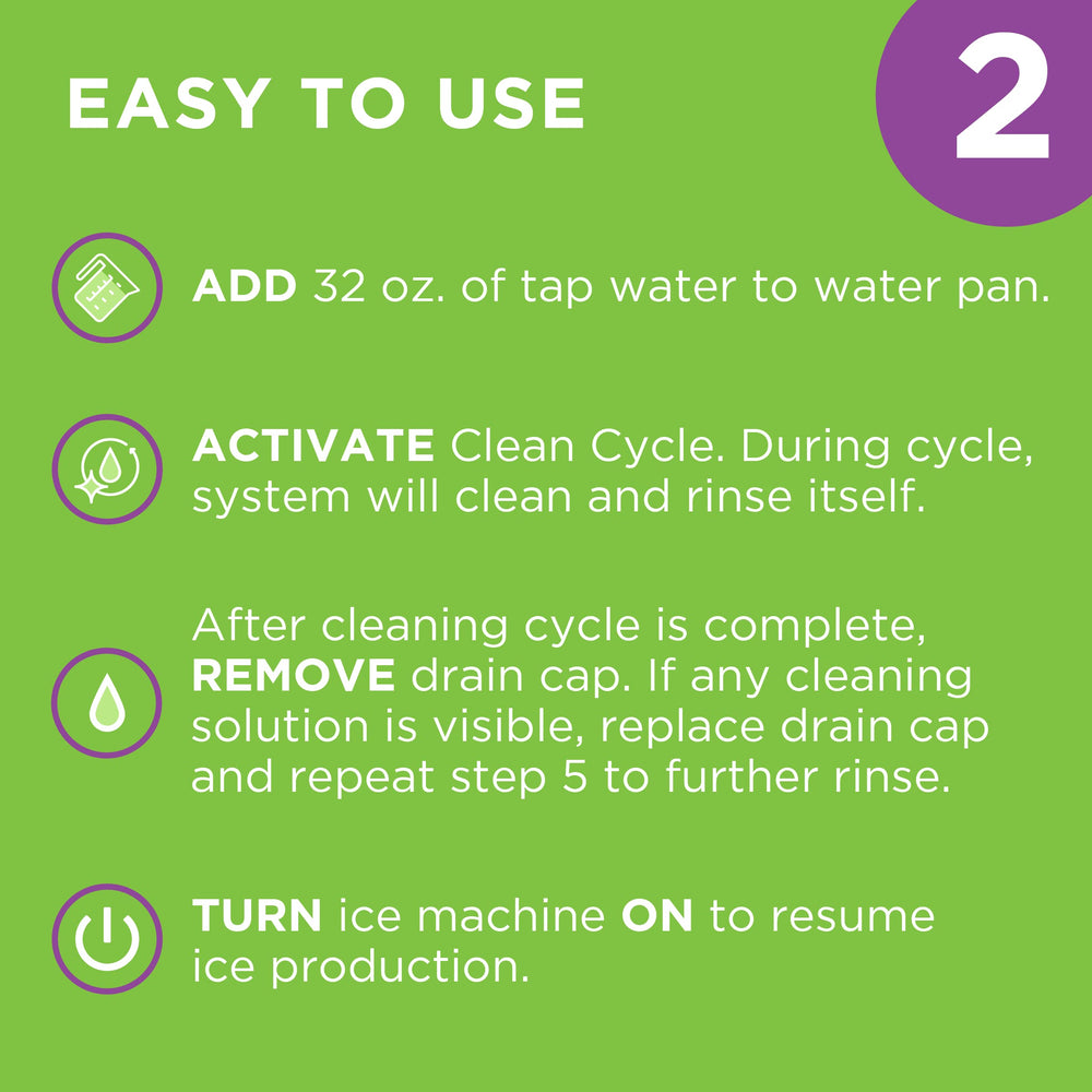 Affresh ice machine cleaner pour action demonstrates convenient maintenance.
