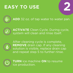 Affresh ice machine cleaner pour action demonstrates convenient maintenance.