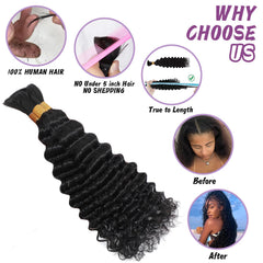 Afihond no-weft bulk curly hair designed for seamless braiding and length